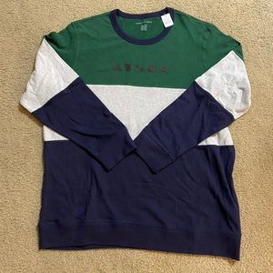 American Eagle Color Block Striped Sweatshirt
